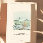 Cadre Winnie l'ourson et la libellule. Une illustration de Denadda inspirée par A.A. Milne & E.H. Shepard.