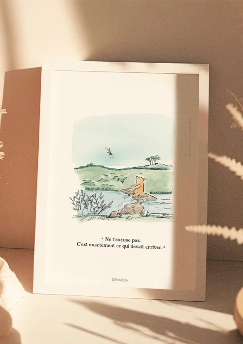 Cadre Winnie l'ourson et la libellule Cadre Winnie l'ourson et la libellule. Une illustration de Denadda inspirée par A.A. Milne & E.H. Shepard.