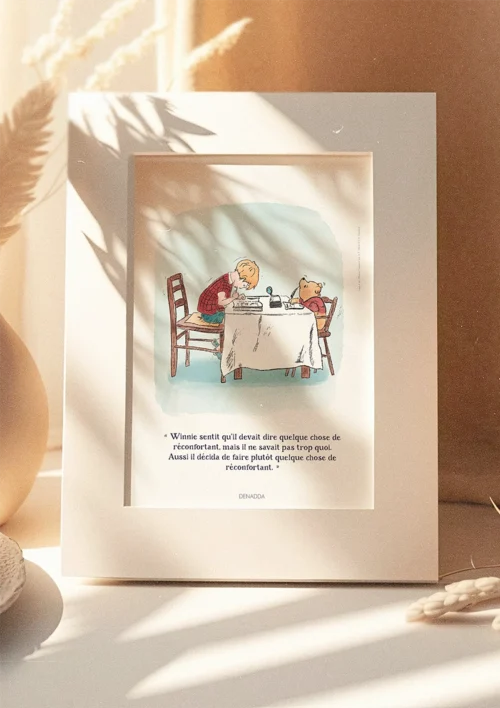 Cadre Winnie l'ourson - Le réconfort Cadre Winnie l'ourson le réconfort. Une illustration de Denadda inspirée par A.A. Milne & E.H. Shepard.