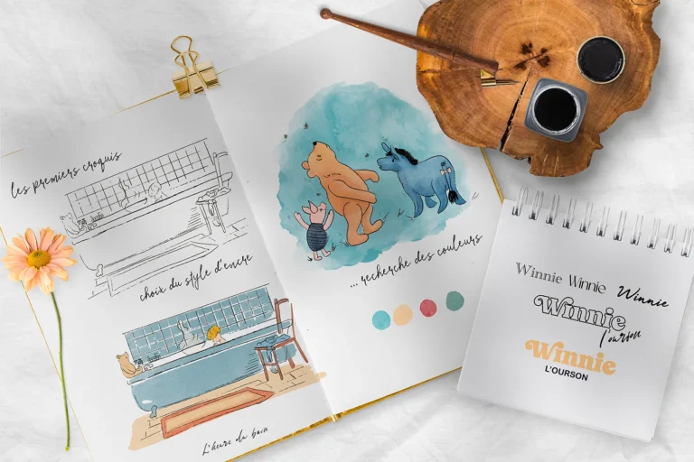 Carnet de dessin Winnie l'ourson. Denadda
