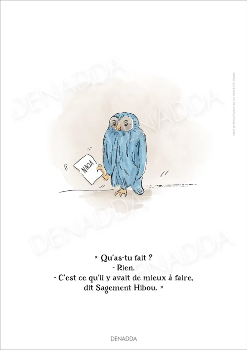 Illustration Maître Hiboux - Winnie l'ourson Illustration Maître Hibou de Winnie l'ourson. Une affiche de Denadda inspirée par A.A. Milne & E.H. Shepard.