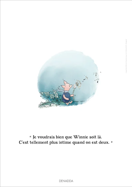 Illustration Porcinet de Winnie l'ourson. Une affiche de Denadda inspirée par A.A. Milne & E.H. Shepard.