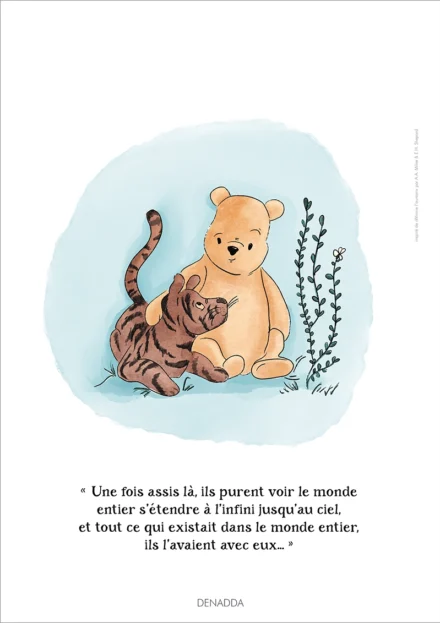 Illustration Tigrou et Winnie l'ourson. Une affiche de Denadda inspirée par A.A. Milne & E.H. Shepard.