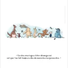 Illustration Winnie l'ourson et ses amis. Une affiche de Denadda inspirée par A.A. Milne & E.H. Shepard.