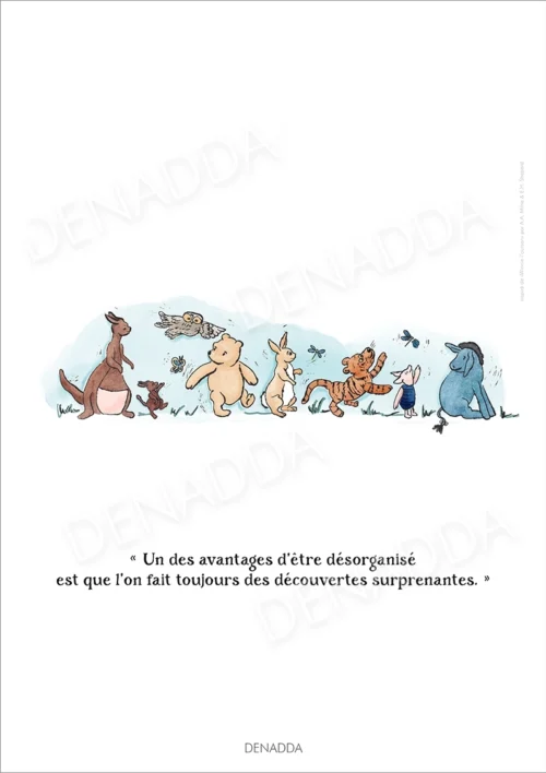 Illustration Winnie l'ourson et ses amis Illustration Winnie l'ourson et ses amis. Une affiche de Denadda inspirée par A.A. Milne & E.H. Shepard.
