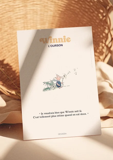 Poster Porcinet de Winnie l'ourson. Une illustration de Denadda inspirée par A.A. Milne & E.H. Shepard.