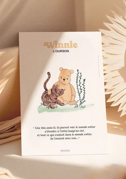 Poster Tigrou et Winnie l'ourson. Une illustration de Denadda inspirée par A.A. Milne & E.H. Shepard.