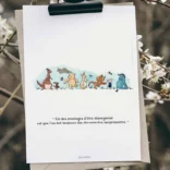 Poster Winnie l'ourson et ses amis. Une illustration de Denadda inspirée par A.A. Milne & E.H. Shepard.