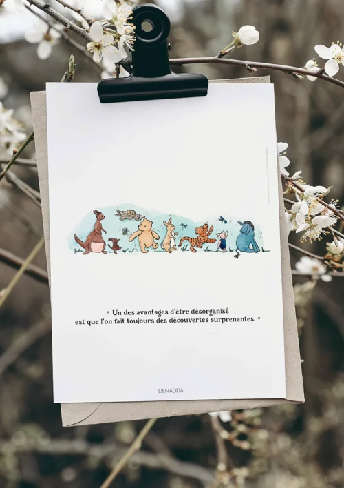 Poster Winnie l'ourson et ses amis Poster Winnie l'ourson et ses amis. Une illustration de Denadda inspirée par A.A. Milne & E.H. Shepard.