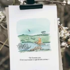 Poster Winnie l'ourson et la libellule. Une illustration de Denadda inspirée par A.A. Milne & E.H. Shepard.