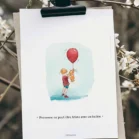 Poster Winnie l'ourson et le ballon rouge. Une illustration de Denadda inspirée par A.A. Milne & E.H. Shepard.