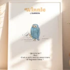 Tableau Maître Hibou de Winnie l'ourson. Une illustration de Denadda inspirée par A.A. Milne & E.H. Shepard.