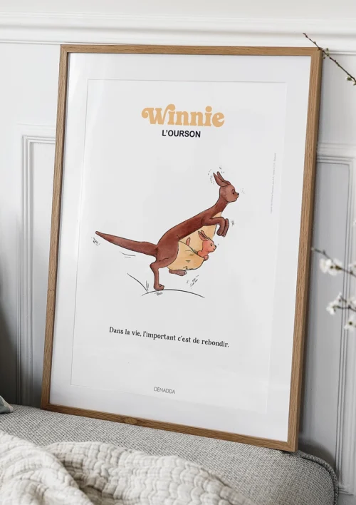 Tableau Maman et Petit Gourou - Winnie l'ourson Tableau Maman et Petit Gourou de Winnie l'ourson. Une illustration de Denadda inspirée par A.A. Milne & E.H. Shepard.