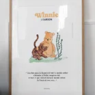 Tableau Tigrou et Winnie l'ourson. Une illustration de Denadda inspirée par A.A. Milne & E.H. Shepard.