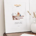 Tableau Winnie l'ourson et l'amour. Une illustration de Denadda inspirée par A.A. Milne & E.H. Shepard.