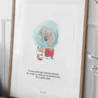 Tableau Winnie l'ourson et l'Éfélant. Une illustration de Denadda inspirée par A.A. Milne & E.H. Shepard.