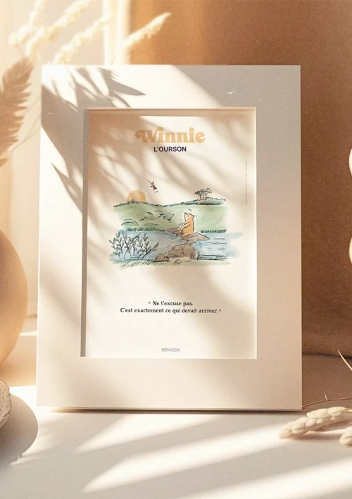 Tableau Winnie l'ourson et la libellule Tableau Winnie l'ourson et la libellule. Une illustration de Denadda inspirée par A.A. Milne & E.H. Shepard.