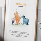 Tableau Winnie l'ourson et la poésie. Une illustration de Denadda inspirée par A.A. Milne & E.H. Shepard.