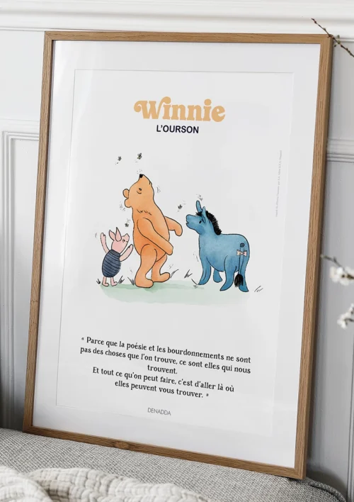 Tableau Winnie l'ourson et la poésie Tableau Winnie l'ourson et la poésie. Une illustration de Denadda inspirée par A.A. Milne & E.H. Shepard.
