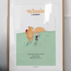 Tableau Winnie l'ourson et Porcinet, au coucher du soleil. Une illustration de Denadda inspirée par A.A. Milne & E.H. Shepard.