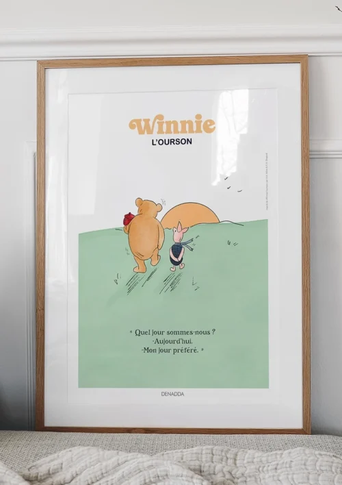 Tableau Winnie l'ourson et Porcinet - Au sunset Tableau Winnie l'ourson et Porcinet, au coucher du soleil. Une illustration de Denadda inspirée par A.A. Milne & E.H. Shepard.