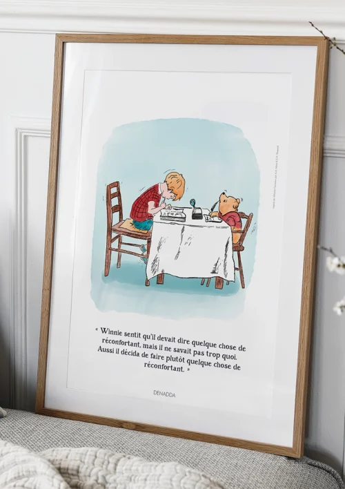Tableau Winnie l'ourson - Le réconfort Tableau Winnie l'ourson le réconfort. Une illustration de Denadda inspirée par A.A. Milne & E.H. Shepard.
