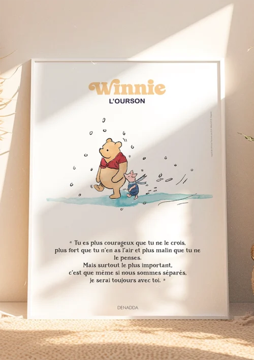 Tableau Winnie l'ourson et Porcinet sous la neige Tableau Winnie l'ourson et Porcinet sous la neige. Une illustration de Denadda inspirée par A.A. Milne & E.H. Shepard.