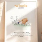 Tableau Winnie l’ourson et Porcinet, le vent souffle. Une illustration de Denadda inspirée par A.A. Milne & E.H. Shepard.
