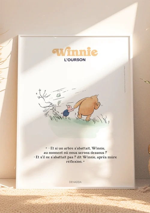 Tableau Winnie l’ourson et Porcinet - Le vent souffle Tableau Winnie l’ourson et Porcinet, le vent souffle. Une illustration de Denadda inspirée par A.A. Milne & E.H. Shepard.