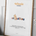 Tableau Winnie l'ourson et ses pots de miel. Une illustration de Denadda inspirée par A.A. Milne & E.H. Shepard.