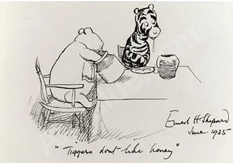Dessin de Winnie The Pooh, Illustrateur Ernest Howard Shepard.