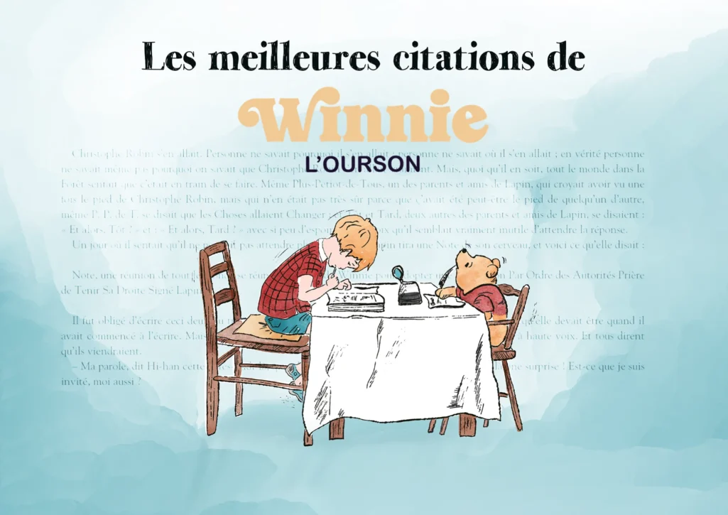 Citation Winnie l'ourson, toutes les meilleures citations Winnie l'Ourson. Illustration de Denadda