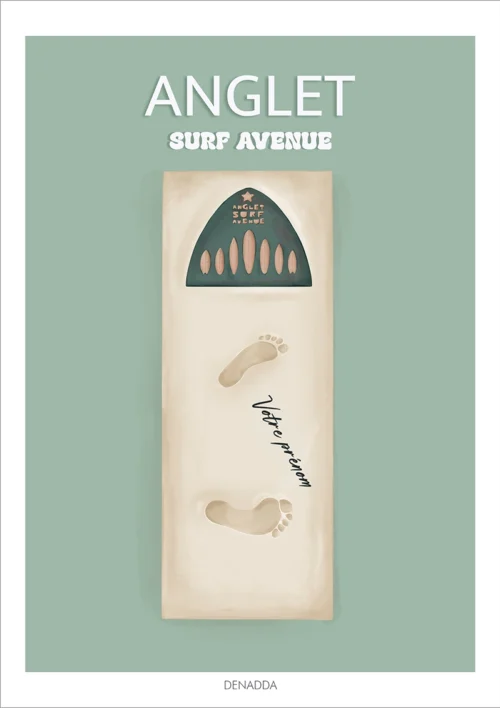 Affiche personnalisée avec prénom Anglet Surf Avenue. Denadda