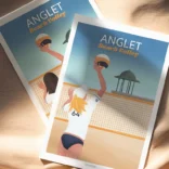 Affiches beach volley à Anglet. Une femme blonde ou une femme brune joue au beach-volley à coté de la plage Les Sables d'Or au Pays Basque. Illustrations de Denadda