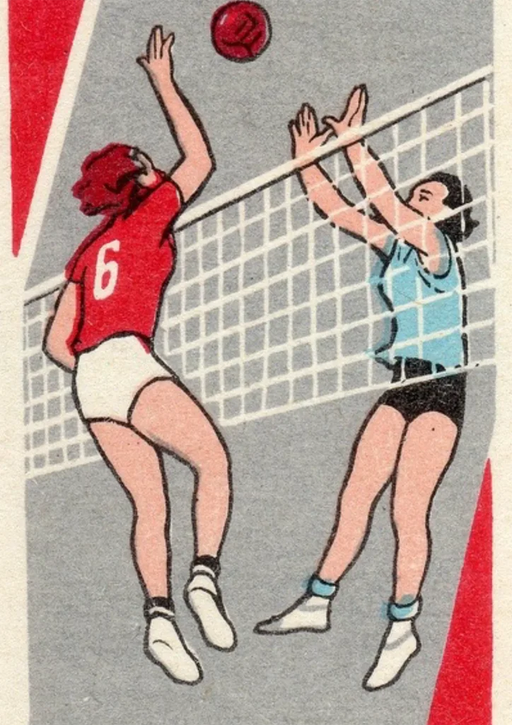 Inspiration d'affiche Beach-volley à Anglet Illustration de beach-volley pour une inspiration d'affiche beach volley à Anglet dessinée par Denadda.