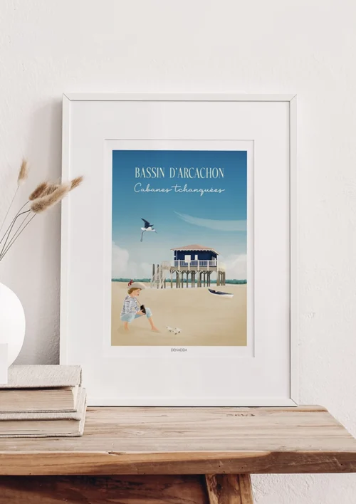 Cadre Bassin d'Arcachon "Les Cabanes Tchanquées" Cadre Bassin d'Arcachon et les Cabanes Tchanquées de l'île aux oiseaux. Denadda