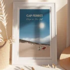Cadre Cap Ferret illustré avec la Plage du Truc Vert. Denadda