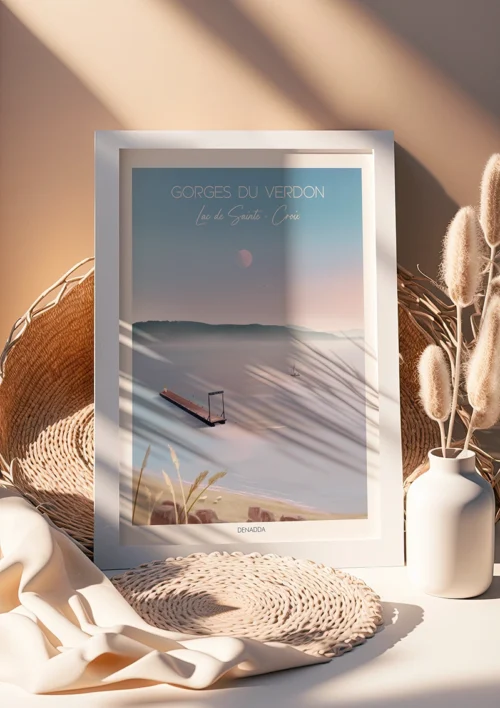 Cadre Gorges du Verdon "Lac de Sainte-Croix" Cadre Gorges du Verdon, dessiné par Denadda au Lac de Sainte-Croix dans les Alpes de Haute Provence