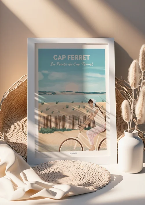 Cadre Cap Ferret "La Pointe du Cap Ferret" Cadre de la Pointe du Cap Ferret, balade à vélo avec vue sur le Bassin d'Arcachon. Denadda