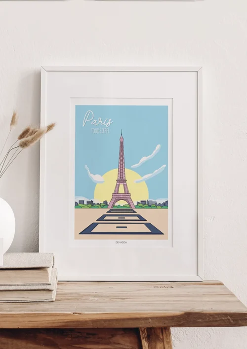 Cadre Paris minimaliste "Tour Eiffel" Cadre Paris avec la Tour Eiffel dans un style minimaliste. Décoration d'un appartement parisien. Denadda