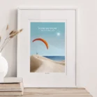 Cadre personnalisé avec date et prénom de la Dune du Pilat au bassin d'Arcachon. Cadeau personnalisé pour les passionnés de Parapente. Denadda