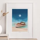Cadre d'une Pinasse dans le Bassin d'Arcachon. Une illustration de Denadda