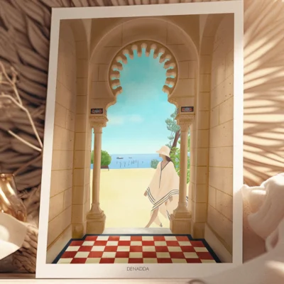 Poster Cap Ferret “La Villa Algérienne” Poster du Cap Ferret de l'intérieur de la Chapelle de la Villa Algérienne. Illustration de Denadda