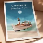 Poster Cap Ferret, Le Canon, balade en pinasse. Affiche personnalisée de Denadda