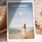 Poster Cap Ferret de la Plage de l'Horizon. Une illustration de Denadda
