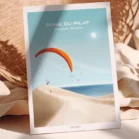 Poster Parapente Arcachon à la Dune du Pilat. Illustration de Denadda