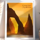 Tableau Etretat, Normandie, l'Aiguille Creuse. Denadda