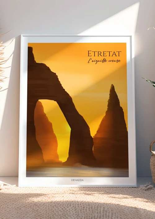 Tableau Etretat "L'Aiguille Creuse" Tableau Etretat, Normandie, l'Aiguille Creuse. Denadda