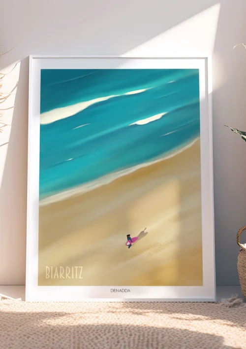 Tableau surf personnalisé "Biarritz" Tableau surf personnalisé avec le nom de plage Biarritz. Denadda