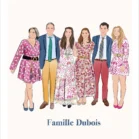 Dessin personnalisé famille de 6 personnes sur fond uni. Affiche sur mesure réalisée à partir d’une photo par Denadda.